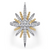 14K Yellow Gold and 925 Sterling Silver Bujukan White Sapphire Starburst Ladies Ring