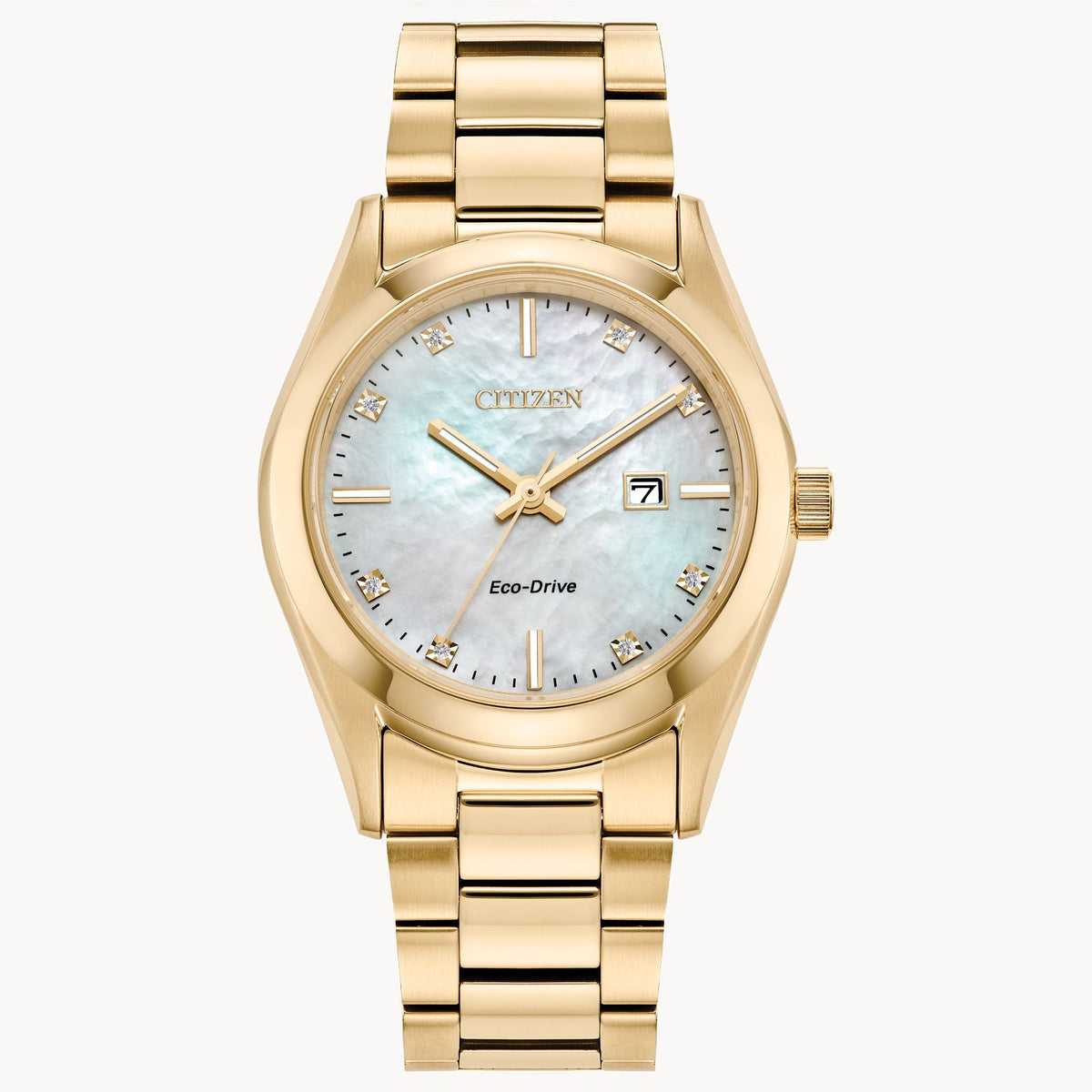 Citizen Eco Drive Sport Luxury Watch with Mother of Pearl & Diamonds EW2702-59D