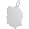 Sterling Silver Large Girls Head Charm.