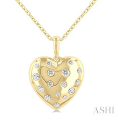 10K Yellow Gold Puffed Heart Pendant