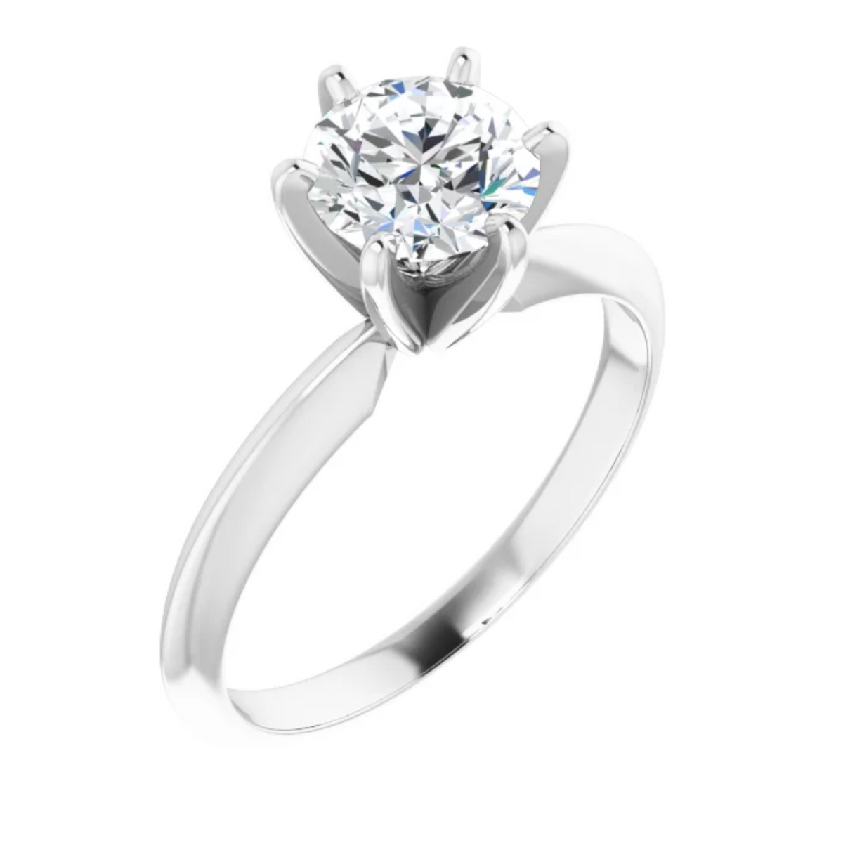 Estate: 14K White Gold Round Brilliant Cut .35CT Diamond Solitaire Engagement Ring