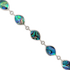 Sterling Silver Double Sided Abalone Toggle Bracelet