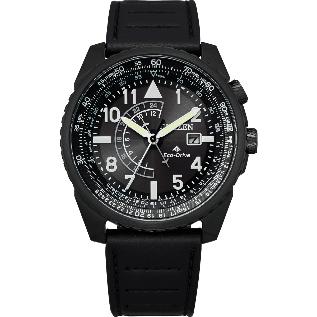 Citizen Eco Drive Promaster Nighthawk with Black Leather Band BJ7135-02E