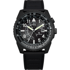 Citizen Eco Drive Promaster Nighthawk with Black Leather Band BJ7135-02E