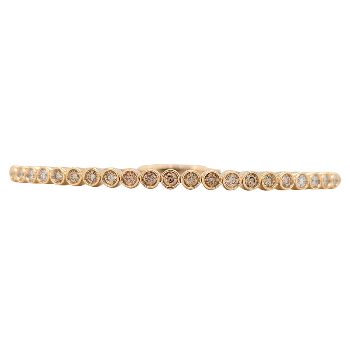 10K Yellow Gold Bezel Set Desert Diamonds Flex Bangle Bracelet