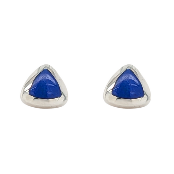 Sterling Silver Lapis Lazuli Stud Earrings.