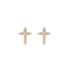 14K YG .23CTW DIA CROSS STUDS