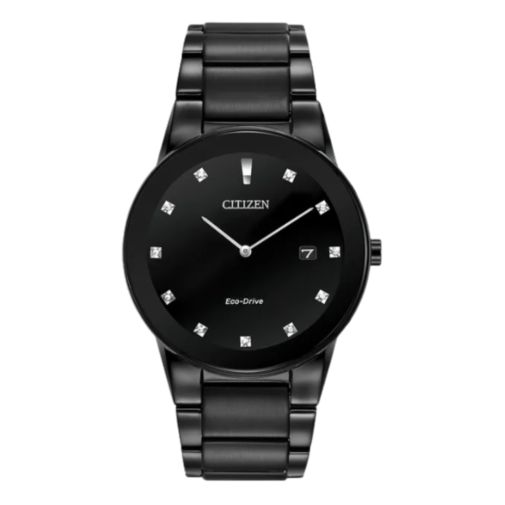 Citizen Eco Drive Axiom All Black Watch with Diamond Markers AU1065-58G