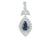 14K WG 1.09CT PEAR SAPPHIRE .2
