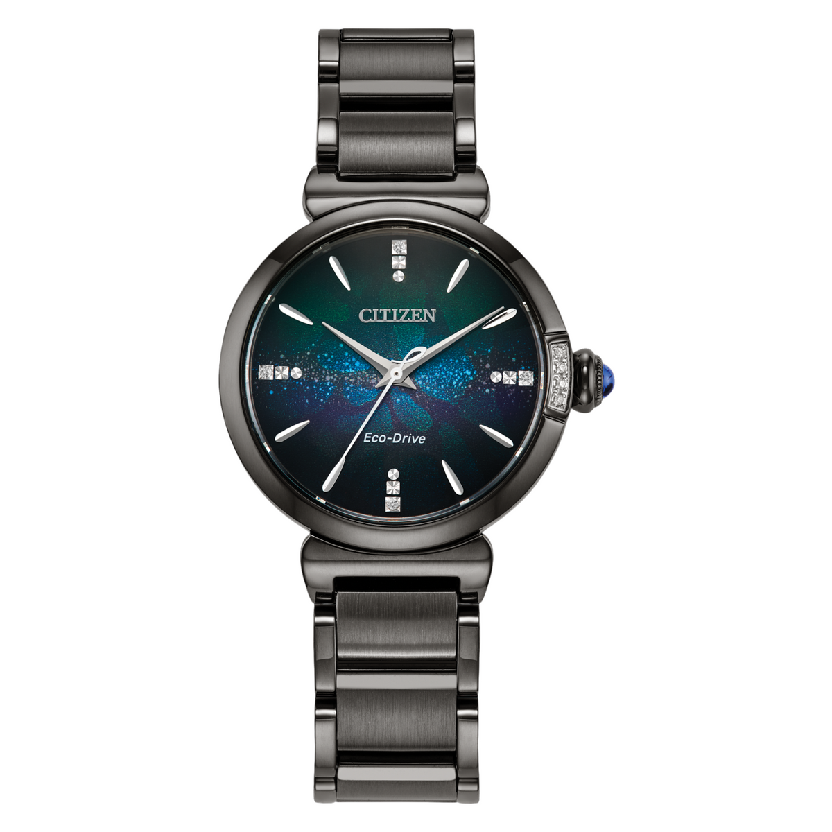 Citizen Eco Drive L Mae Watch Gray Gradient Blue Sapphire LE Watch EM1067-53E