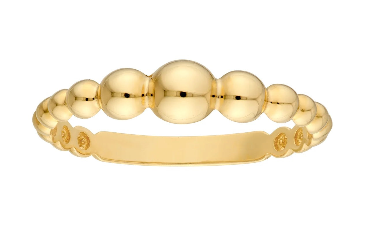 14K YG GRADUATED BEAD RING