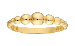 14K YG GRADUATED BEAD RING