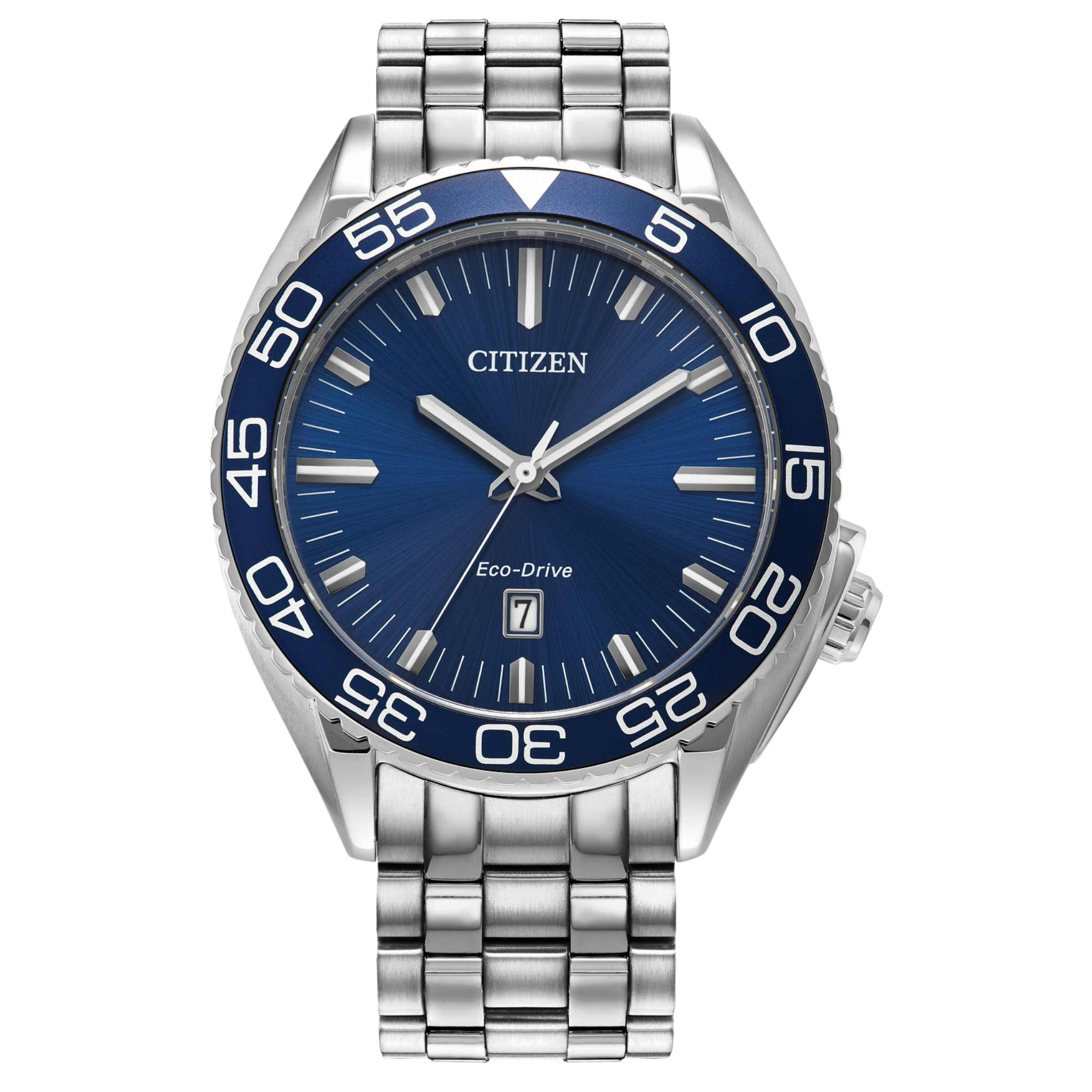 Citizen Eco Drive Carson Stainless Blue Date Watch AW1770-53L