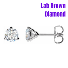 14K White Gold Lab Grown Diamond Martini Stud Earrings .29CTW