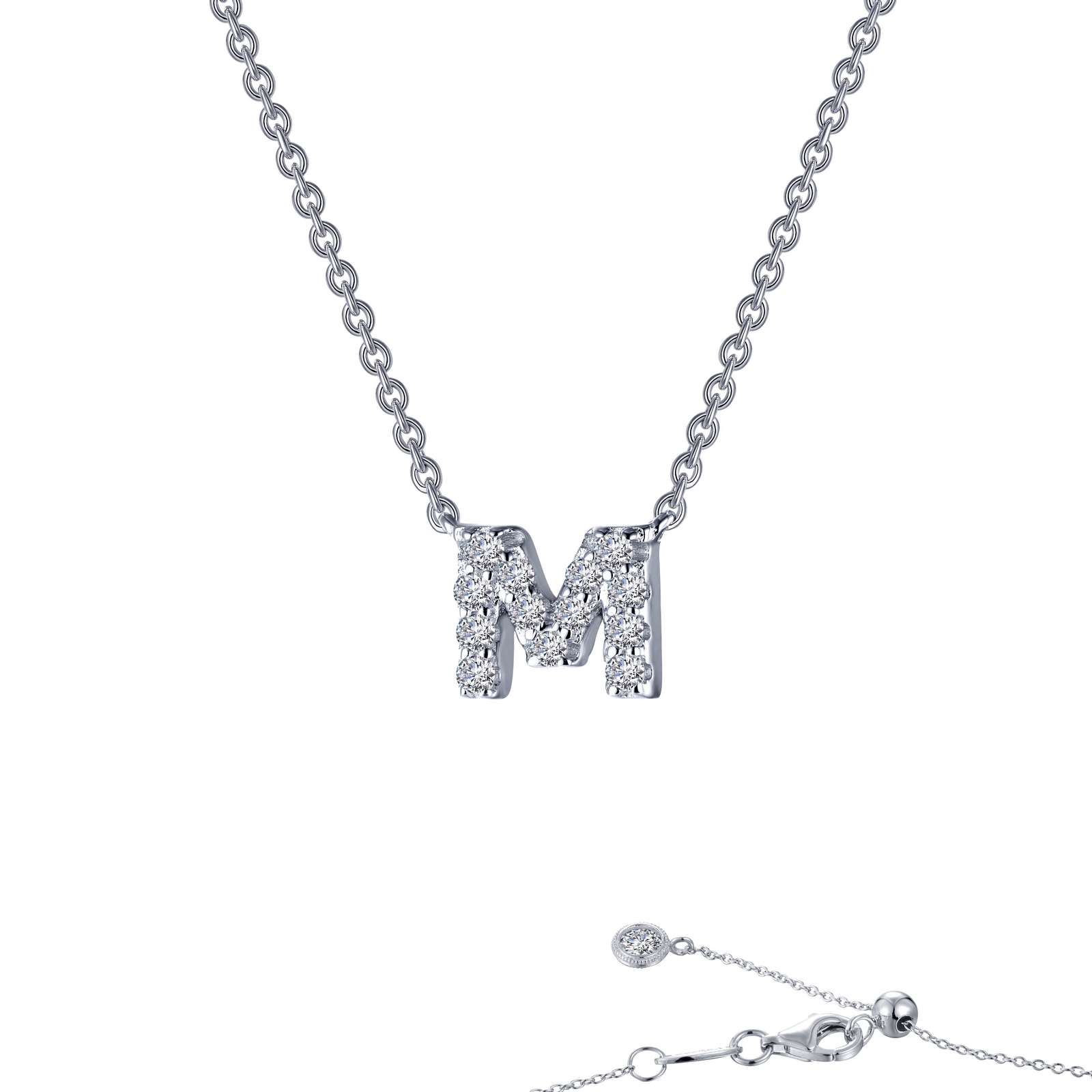 Sterling Silver Initial "L" Block Letter Initial Necklace