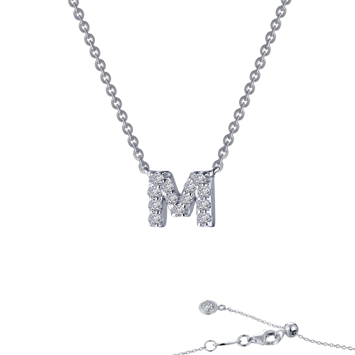 Sterling Silver Initial "L" Block Letter Initial Necklace