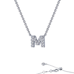 Sterling Silver Initial "L" Block Letter Initial Necklace
