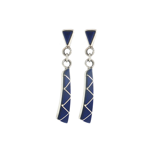 S/S GEOMETRIC LAPIS EARRINGS