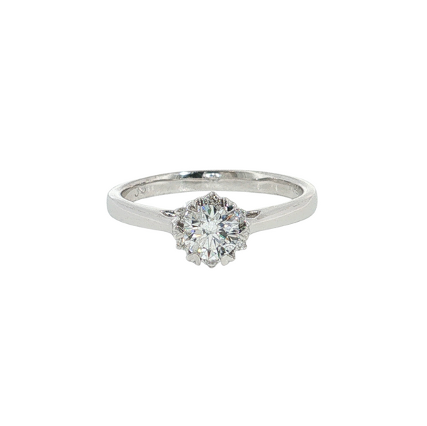 Estate 18kt White Gold .35ctw Diamond E/F SI1 Solitaire Ring