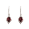 14K White Gold Pear Garnet Earring Dangles