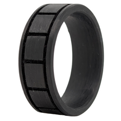 Men's Carbon Fiber 8MM Square Patterened Ring Size 10