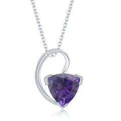 Sterling Silver Trillian Amethyst Swoop Pendant with Chain