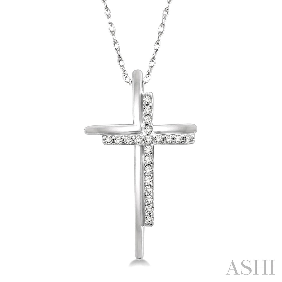 10K WHITE GOLD .10CTW DOUBLE C