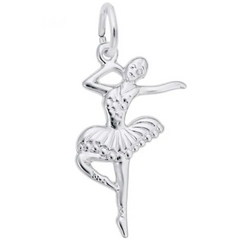 Sterling Silver Ballet Dancer with Tutu Charm