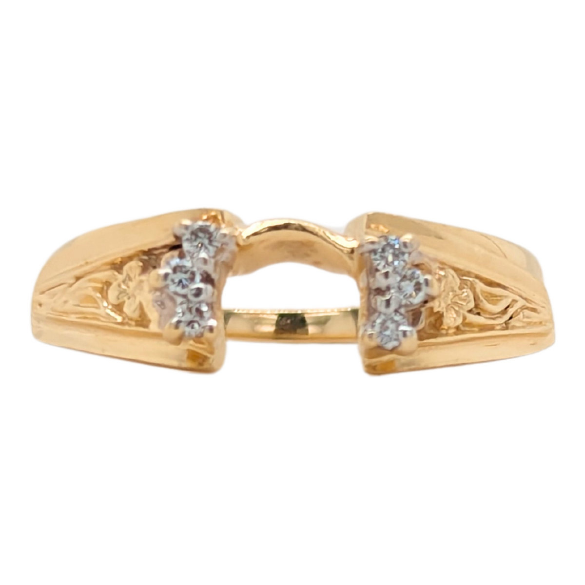 Estate: 14K Yellow Gold Diamond Wrap Ring with Engraving