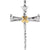 STERLING 14K YG CROSS PENDANT