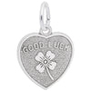 STERLING GOOD LUCK HEART CHARM