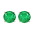 14K White Gold Round Emerald Stud Earrings
