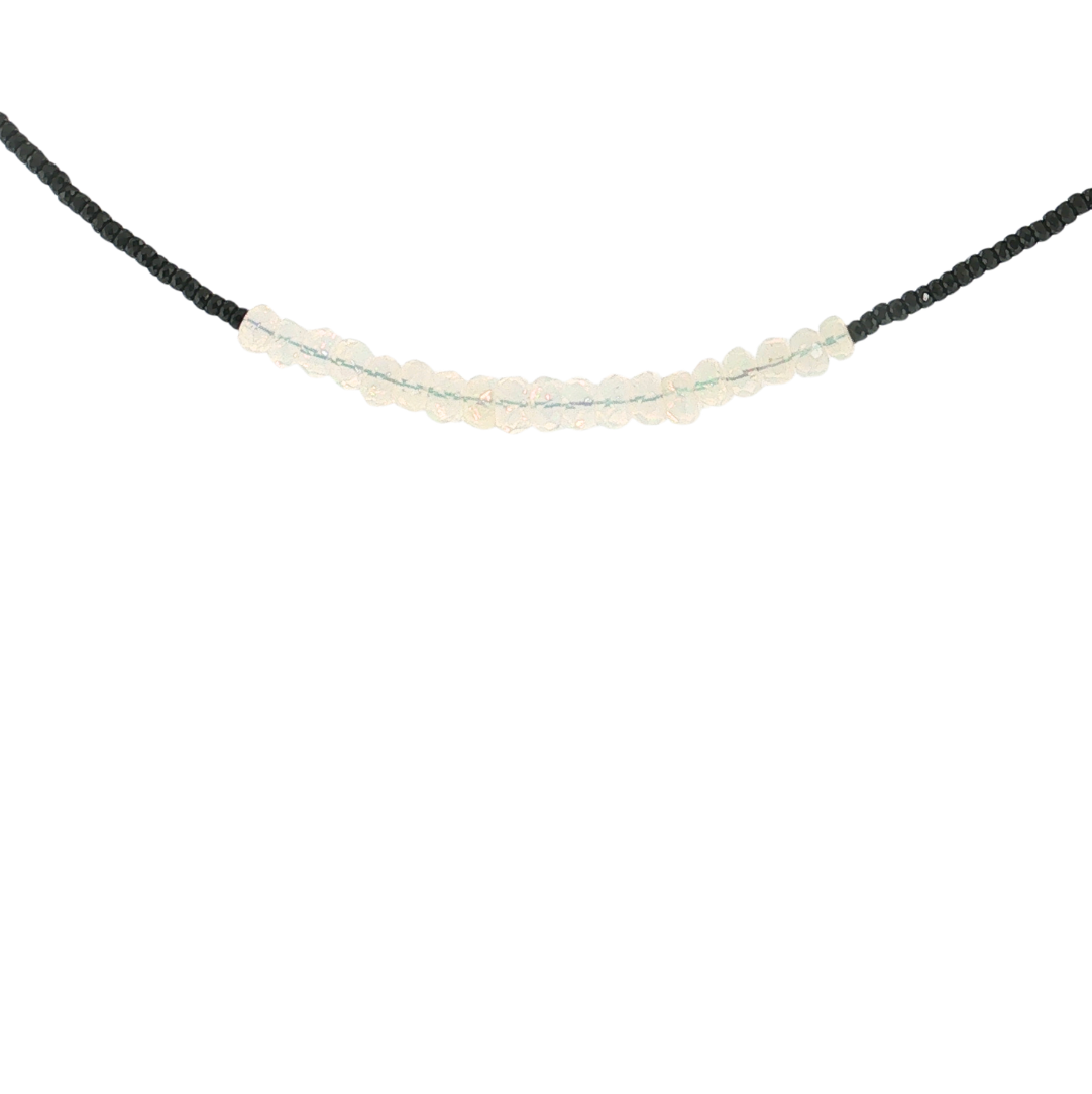 STERLING BLACK SPINEL ETHIOPIAN NECKLACE