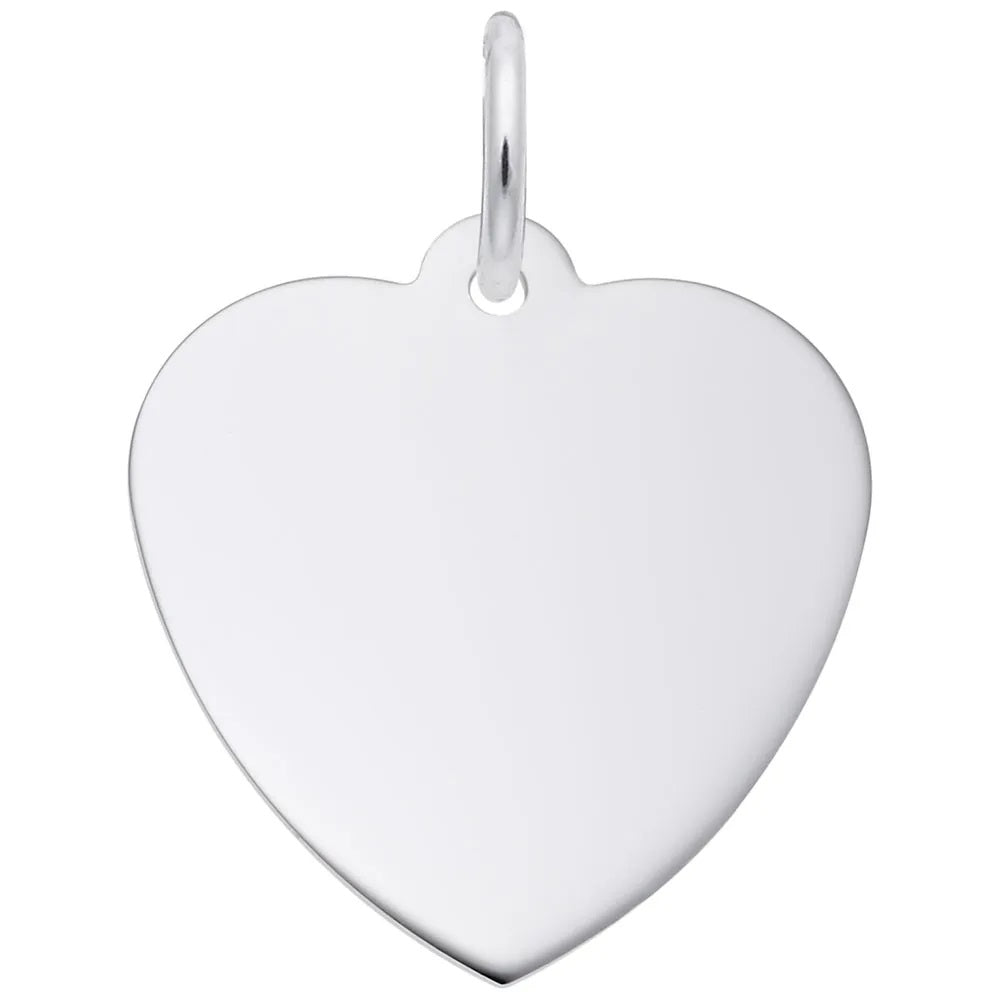 Sterling Silver Heart Disc Charm