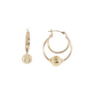 Estate 14kt Yellow Gold Double Hoop with Bead