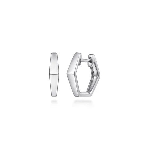 Sterling Silver Geometric Huggies