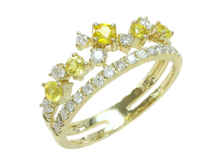14K YG .40CTW YELLOW SAPPHIRE