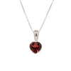 STERLING GARNET HEART PENDANT
