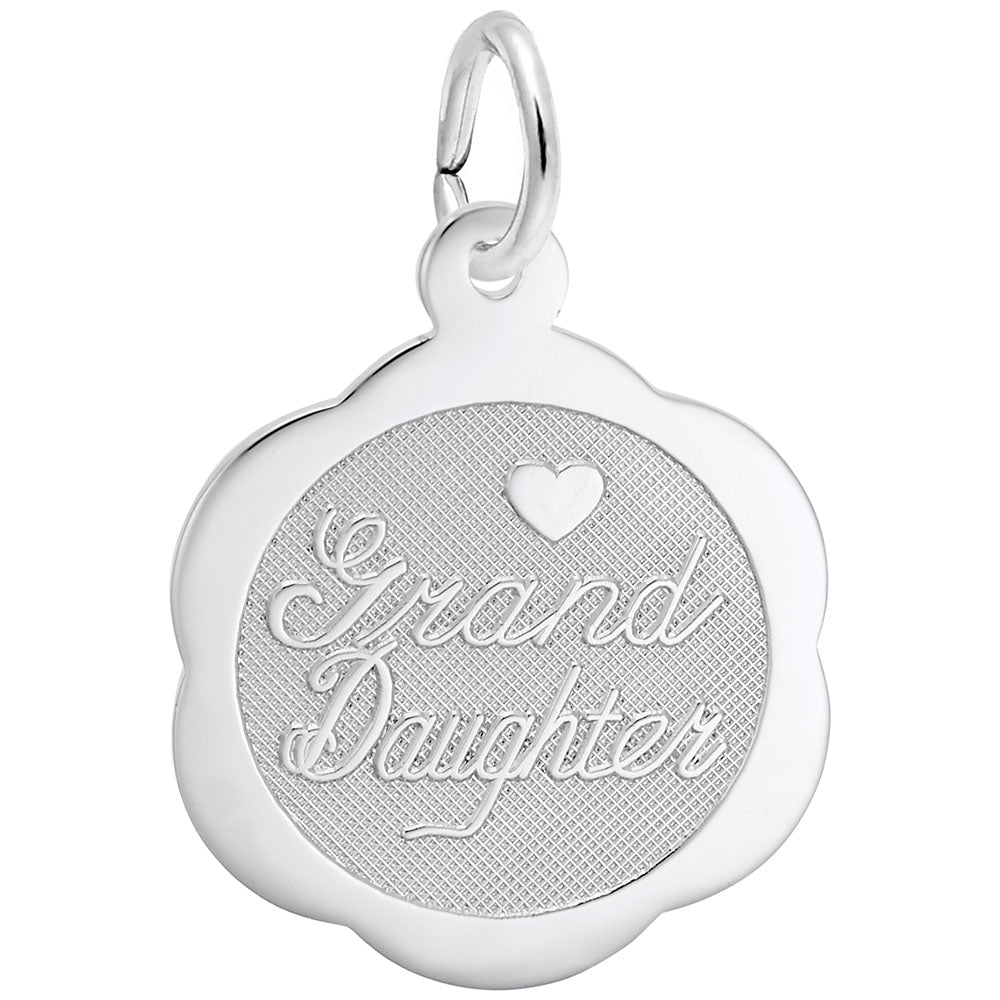 Sterling Silver Granddaughter Scallopped Disc Charm