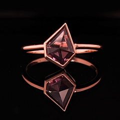 14K Rose Gold Geometric Sapphire Slice Ring
