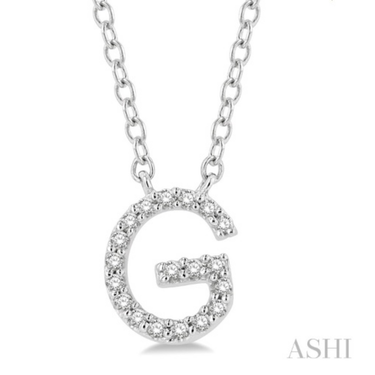 10K Gold "G" Diamond Initial Necklace