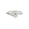 Estate 14kt White Gold Diamond .81ctw Bypass Ring