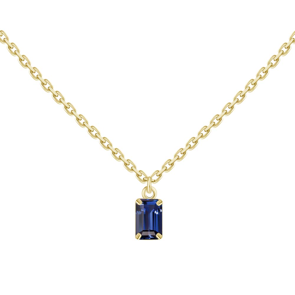 18kt Yellow Gold .23ct Blue Sapphire Adjustable Necklace.