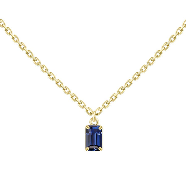 18kt Yellow Gold .23ct Blue Sapphire Adjustable Necklace.