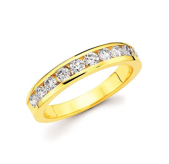 14K Yellow Gold 1CTW Diamond Channel Set Ring