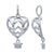 Sterling Silver Heart Shape Hot Air Balloon Necklace 18"