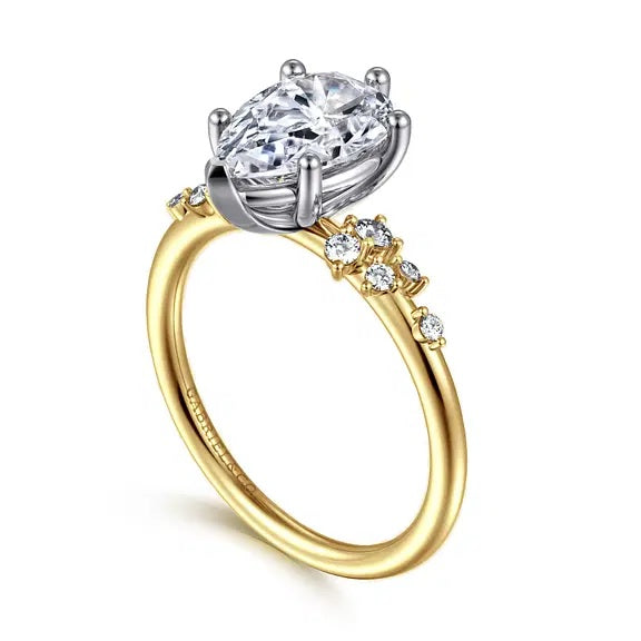 14K Yellow Gold Reena Pear Shape Diamond Engagement Semi-Mount