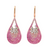 Estate: 18K Rose Gold Ombre Pink Sapphire & Diamond Dangle Earrings