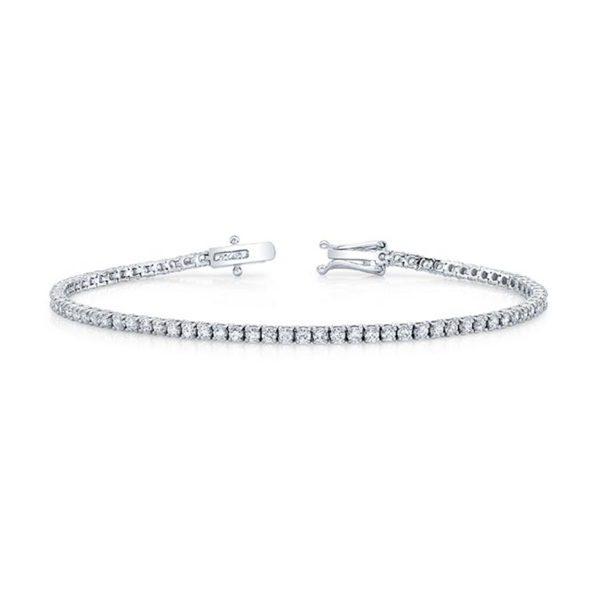 14K White Gold 3CTW Diamond Tennis Bracelet