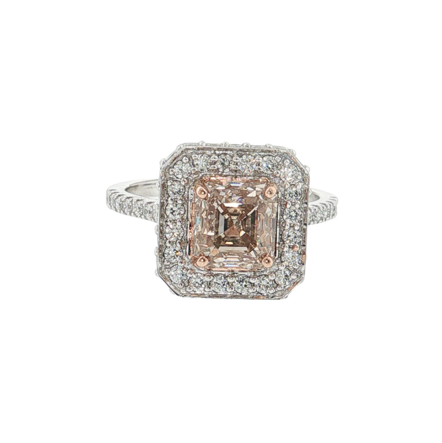 14kt White Gold 2.55ct L VVS2 Desert Diamond .82ctw Halo Sides IGI 729505044